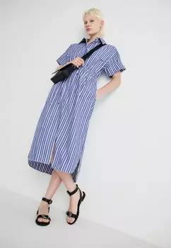 Платье-блузка CUTOUT MIDI SHIRTDRESS GAP, синий