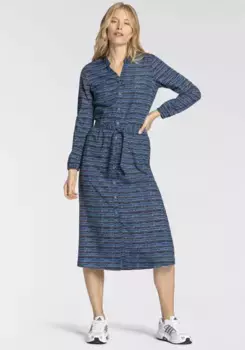 Платье-блузка DELMAO со съемным поясом, цвет морской волны