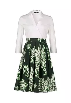 Платье-блузка, длина до колена, рукава 3/4, женское zero, цвет Dark Greengr