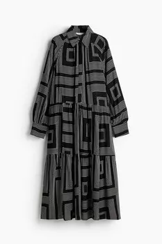 Платье-Блузка длины миди H&M, черный