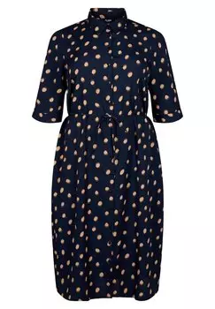 Платье-блузка Flash Zizzi, синий двойной горошек
