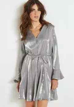 Платье-блузка FLUTTER SLEEVE MINI Next, цвет silver metallic
