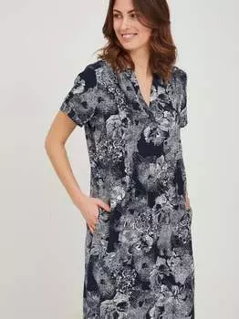 Платье-Блузка фрактальон Fransa, синий