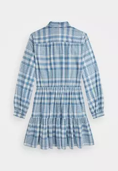 Платье-блузка GINGHAM COTTON MADRAS SHIRTDRESS Ralph Lauren, светло-голубой