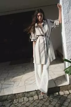 Платье-Блузка из льняной смеси H&M, мультиколор