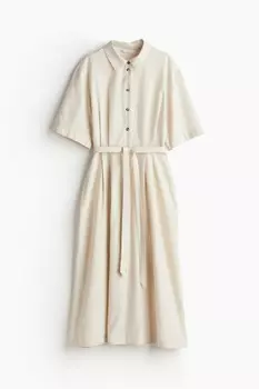 Платье-Блузка из смеси льна H&M, белый