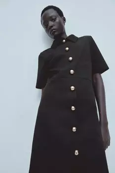 Платье-Блузка из твила H&M, черный