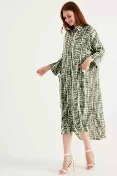 Платье-Блузка на пуговицах Tbn, хаки
