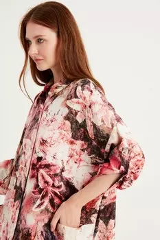 Платье-Блузка на пуговицах Tbn, красный