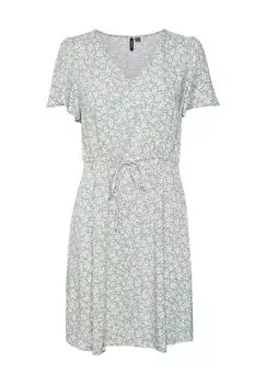 Платье-блузка на шнурке со сплошным принтом для женщин VERO MODA, цвет Hedge