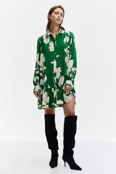 Платье-Блузка оверсайз H&M, зеленый