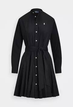 Платье-блузка PANELED COTTON SHIRTDRESS Ralph Lauren, черный