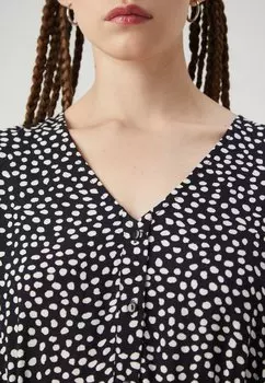 Платье-блузка Pctala String Tie Midi Dress Pieces, черное