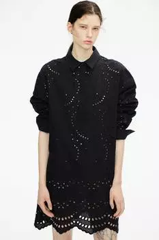 Платье-Блузка с английской вышивкой H&M, черный