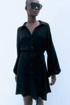 Платье блузка с объемными рукавами H&M, черный