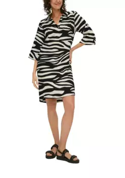 Платье-блузка S.Oliver с принтом по всей поверхности, белый