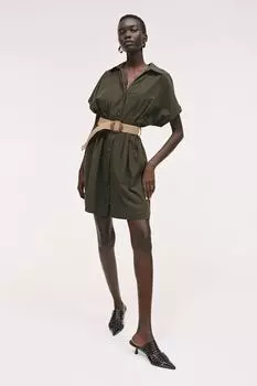 Платье-Блузка с поясом H&M, зеленый