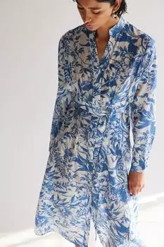 Платье-Блузка с поясом H&M, белый