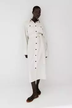 Платье-Блузка с поясом H&M, белый