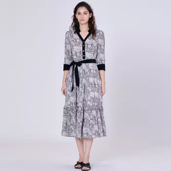 Платье-Блузка с принтом из биматериала Smart And Joy, экрю