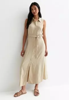Платье-блузка SLEEVELESS BUTTONED New Look, цвет Stone