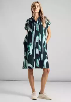 Платье-блузка STREET ONE, длина до колена, зеленый
