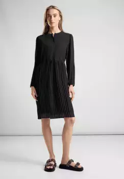 Платье-блузка STREET ONE, с планкой на пуговицах, черный