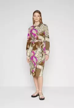 Платье-блузка VISCARFYS MIDI SHIRT DRESS VILA, коричневый