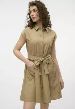 Платье-блузка VMCASSIE KURZES Vero Moda, бежевый
