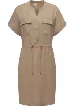 Платье-блузка в стиле Ragwear "Roisa", стильное летнее платье с завязками на бретельках, цвет Latte Macchiato