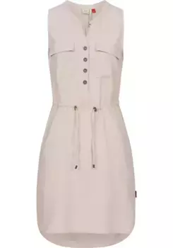 Платье-блузка в стиле Ragwear "Roisin", стильное летнее платье с завязкой, цвет Ecru