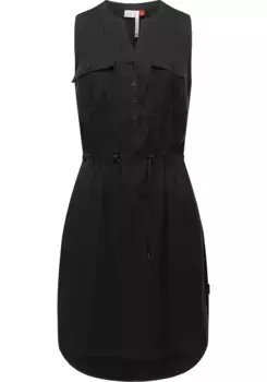 Платье-блузка в стиле Ragwear "Roisin", стильное летнее платье с завязкой, цвет Dark