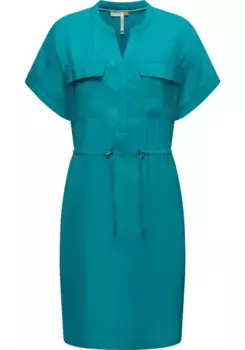 Платье-блузка в стиле рэгвир "Roisa", стильное летнее платье с завязками на бретельках Ragwear, зеленый