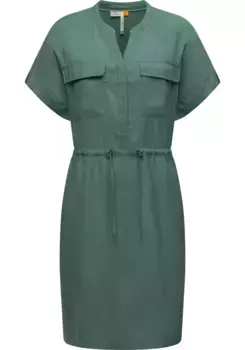 Платье-блузка в стиле рэгвир "Roisa", стильное летнее платье с завязками на бретельках Ragwear, зеленый