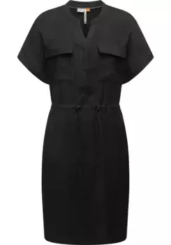 Платье-блузка в стиле рэгвир "Roisa", стильное летнее платье с завязками на бретельках Ragwear, черный