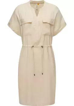 Платье-блузка в стиле рэгвир "Roisa", стильное летнее платье с завязками на бретельках Ragwear, бежевый