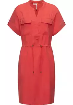 Платье-блузка в стиле рэгвир "Roisa", стильное летнее платье с завязками на бретельках Ragwear, малиновый