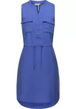 Платье-блузка в стиле рэгвир "Roissin", стильное летнее платье с завязками на бретельках Ragwear, синий