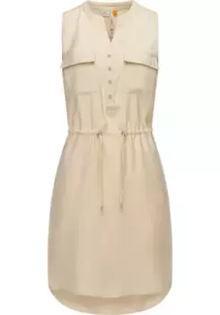 Платье-блузка в стиле рэгвир "Roissin", стильное летнее платье с завязками на бретельках Ragwear, бежевый
