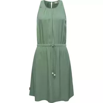 Платье-блузка в стиле рэгвир "Sanai", стильное летнее платье с игривыми деталями Ragwear, зеленый