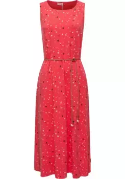 Платье-блузка в стиле рэгвир "Степни", длинное летнее платье с крутым принтом Ragwear, красный