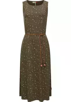 Платье-блузка в стиле рэгвир "Степни", длинное летнее платье с крутым принтом Ragwear, зеленый