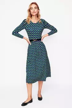 Платье блузон с рукавами фонариками Boden, зеленый