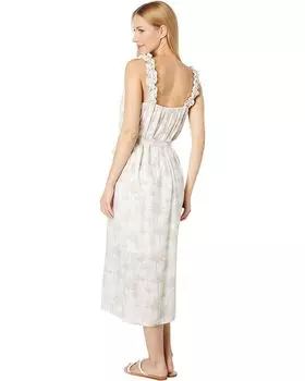 Платье Bobeau Shirred Strap Button Back Dress, цвет Ivory/Beige