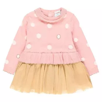 Платье Boboli Tricotosa With Tulle, розовый