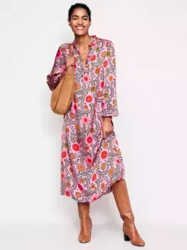 Платье Boden Jasmine Floral Satin Midi, цвет mauve/multi