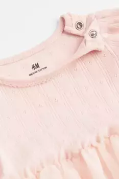 Платье-боди из тюля H&M, розовый