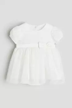 Платье-Боди с тюлевой юбкой H&M, белый