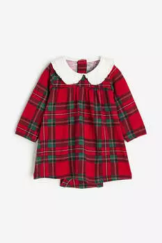 Платье-боди с воротником H&M, красный
