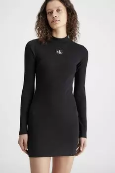 Платье-Боди со сборками Calvin Klein Jeans, черный